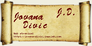 Jovana Divić vizit kartica